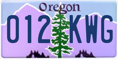 OR license plate 012KWG