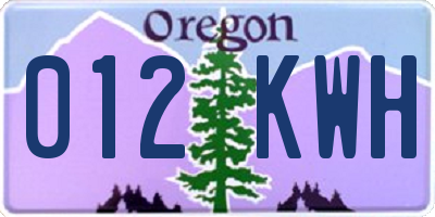 OR license plate 012KWH