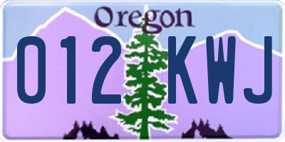 OR license plate 012KWJ