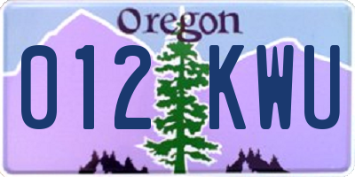 OR license plate 012KWU