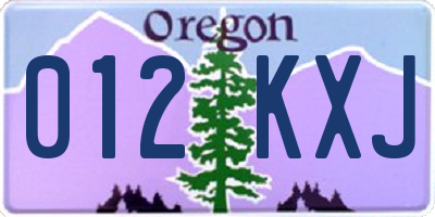 OR license plate 012KXJ