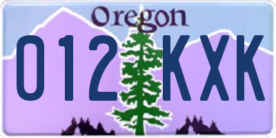 OR license plate 012KXK