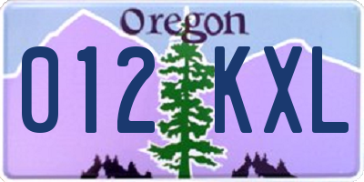 OR license plate 012KXL