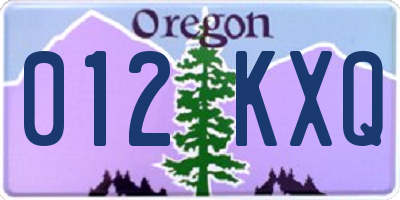 OR license plate 012KXQ