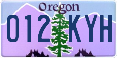 OR license plate 012KYH