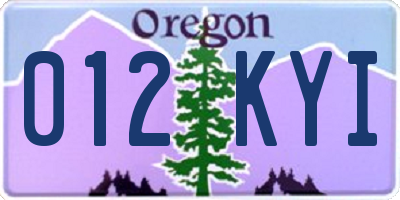 OR license plate 012KYI