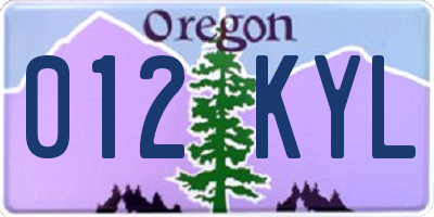 OR license plate 012KYL