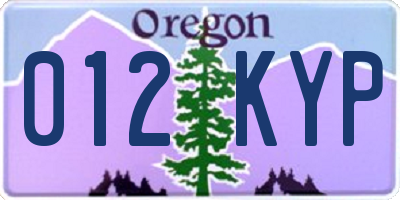 OR license plate 012KYP