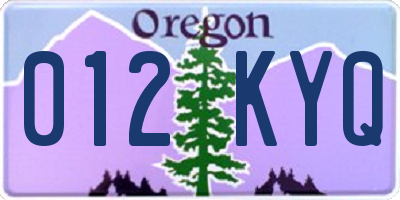 OR license plate 012KYQ