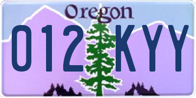 OR license plate 012KYY