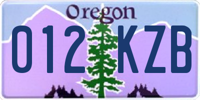 OR license plate 012KZB