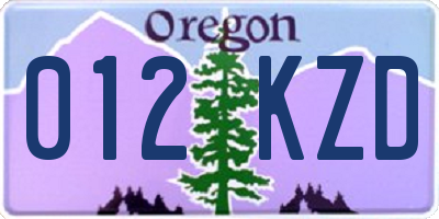 OR license plate 012KZD