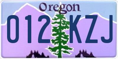 OR license plate 012KZJ