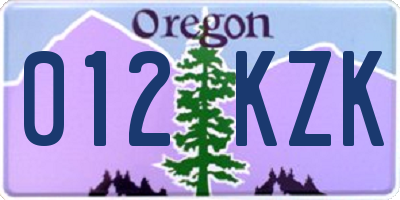 OR license plate 012KZK