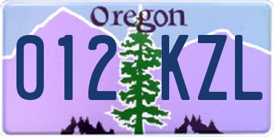 OR license plate 012KZL