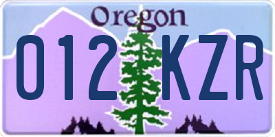 OR license plate 012KZR