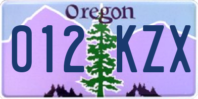OR license plate 012KZX