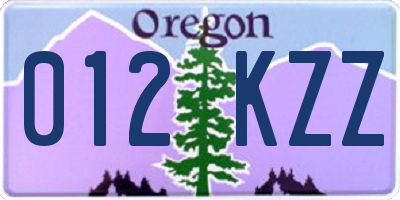 OR license plate 012KZZ