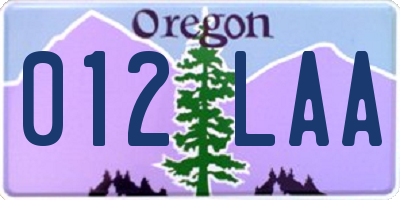 OR license plate 012LAA