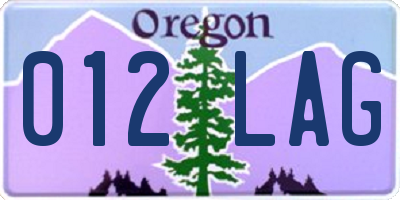 OR license plate 012LAG
