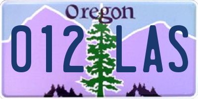 OR license plate 012LAS