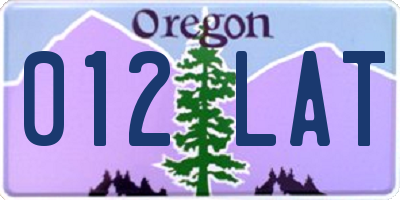 OR license plate 012LAT