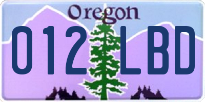 OR license plate 012LBD