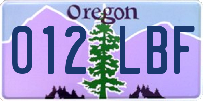 OR license plate 012LBF