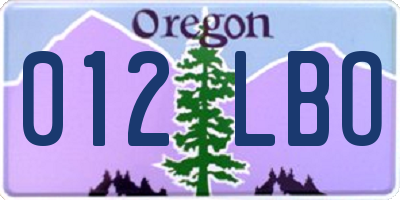 OR license plate 012LBO