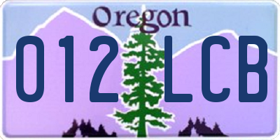 OR license plate 012LCB