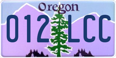 OR license plate 012LCC