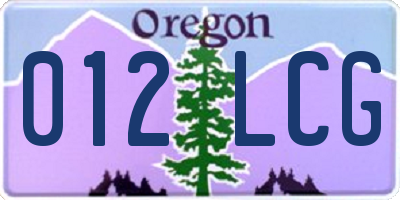 OR license plate 012LCG