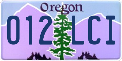 OR license plate 012LCI