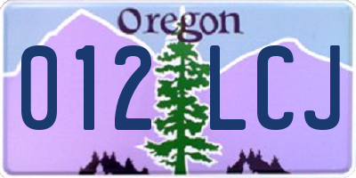 OR license plate 012LCJ