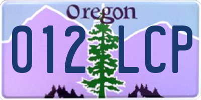 OR license plate 012LCP