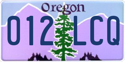 OR license plate 012LCQ