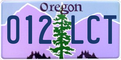 OR license plate 012LCT