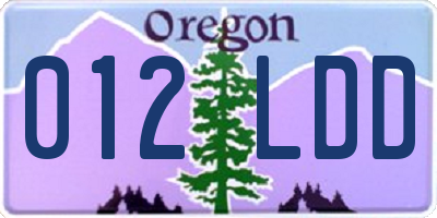 OR license plate 012LDD