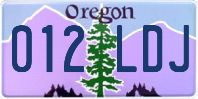 OR license plate 012LDJ