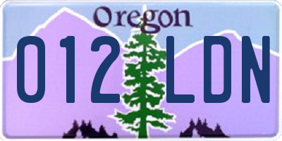 OR license plate 012LDN