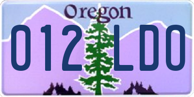 OR license plate 012LDO