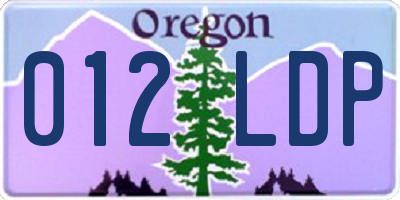 OR license plate 012LDP