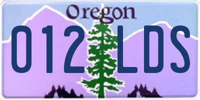 OR license plate 012LDS