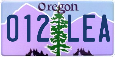 OR license plate 012LEA