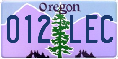 OR license plate 012LEC
