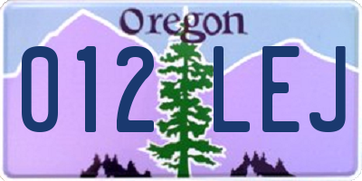 OR license plate 012LEJ