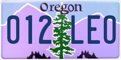 OR license plate 012LEO