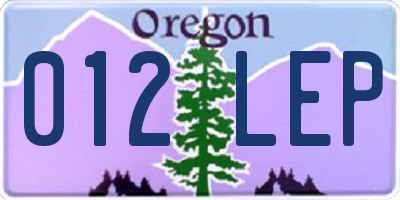 OR license plate 012LEP