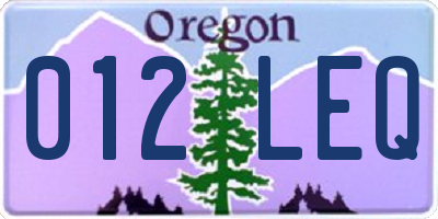 OR license plate 012LEQ