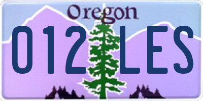OR license plate 012LES